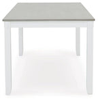 Table à manger et chaises Stonehollow blanc/gris avec banc (ensemble de 6)