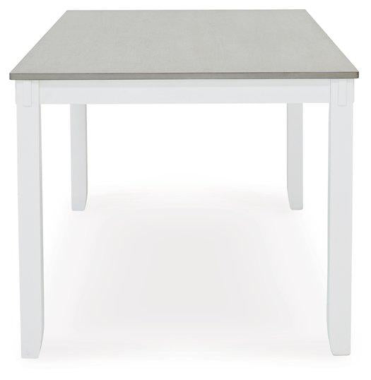 Table à manger et chaises Stonehollow blanc/gris avec banc (ensemble de 6)