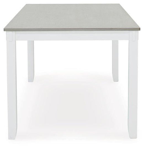 Table à manger et chaises Stonehollow blanc/gris avec banc (ensemble de 6)