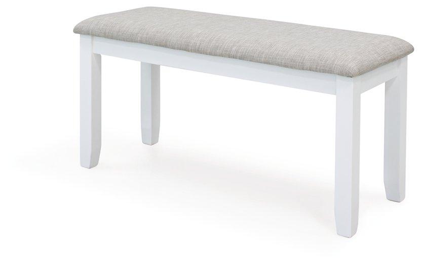 Table à manger et chaises Stonehollow blanc/gris avec banc (ensemble de 6)