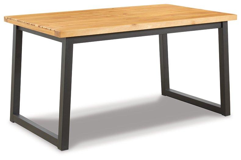 Ensemble de 3 tables à manger d'extérieur marron/noir Town Wood