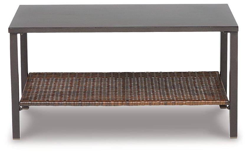 Ensemble de 4 chaises et table d'extérieur marron foncé Zariyah