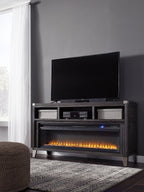Meuble TV Todoe 65 avec foyer électrique