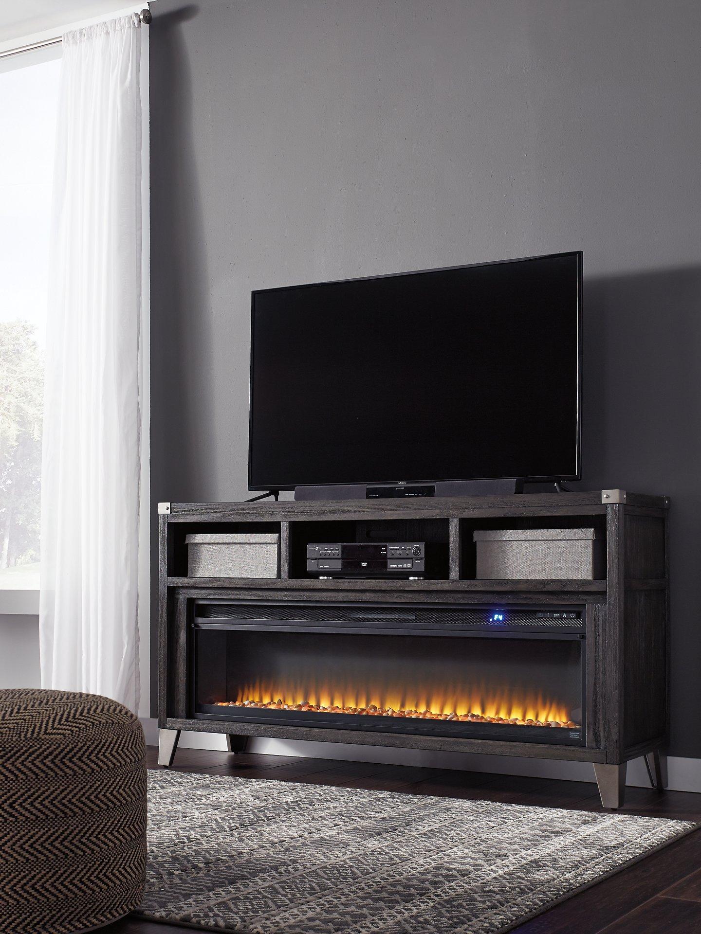 Meuble TV Todoe 65 avec foyer électrique