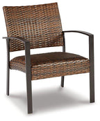 Ensemble de 4 chaises et table d'extérieur marron foncé Zariyah