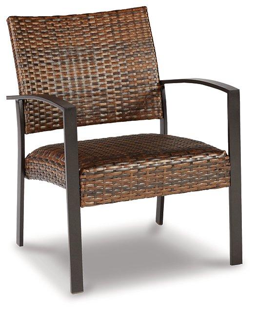Ensemble de 4 chaises et table d'extérieur marron foncé Zariyah