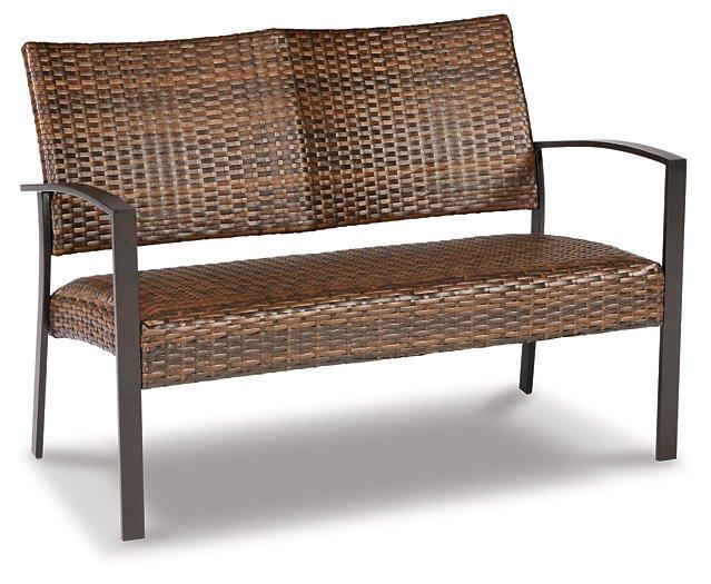 Ensemble de 4 chaises et table d'extérieur marron foncé Zariyah