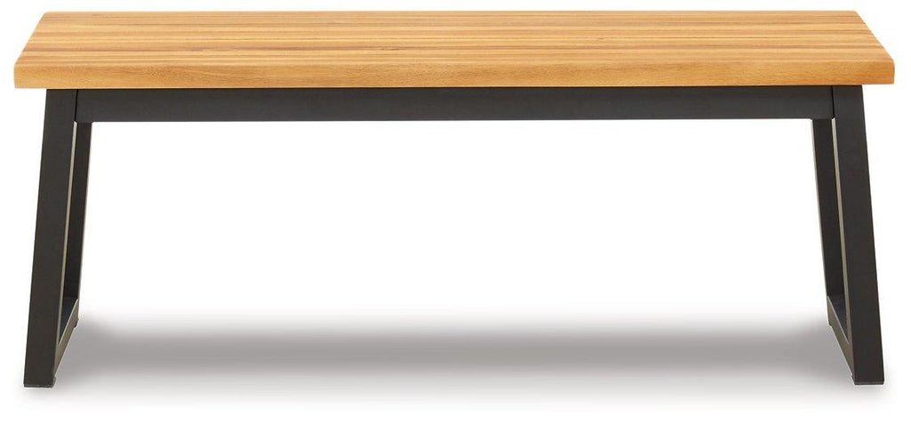 Ensemble de 3 tables à manger d'extérieur marron/noir Town Wood