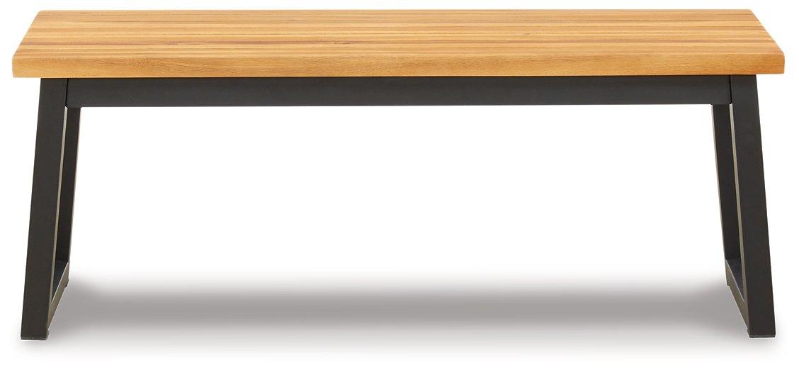 Ensemble de 3 tables à manger d'extérieur marron/noir Town Wood