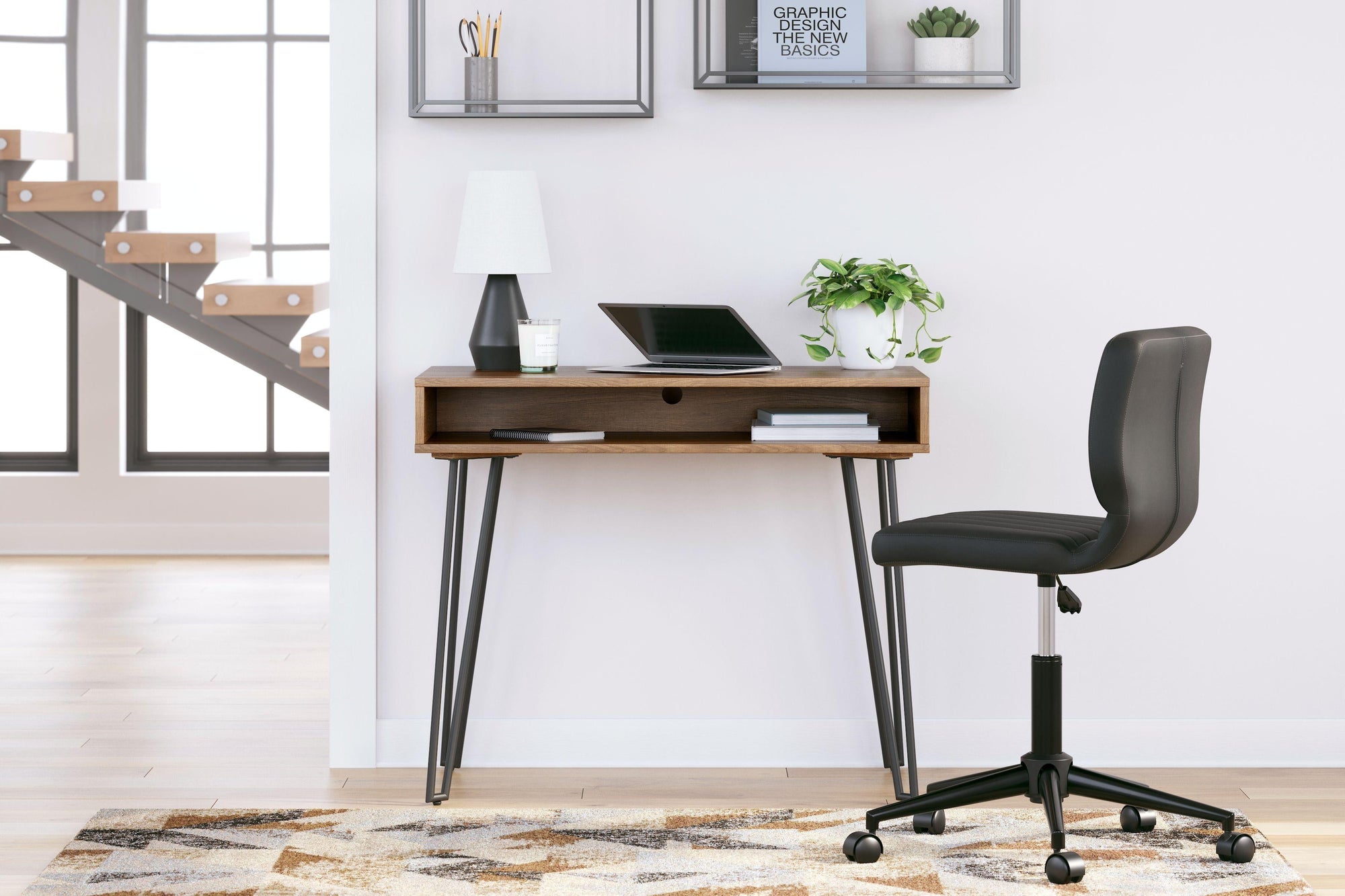 Strumford - Bureau à domicile avec 1 espace de rangement ouvert