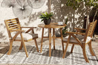 Ensemble de 3 chaises d'extérieur marron Vallerie avec table