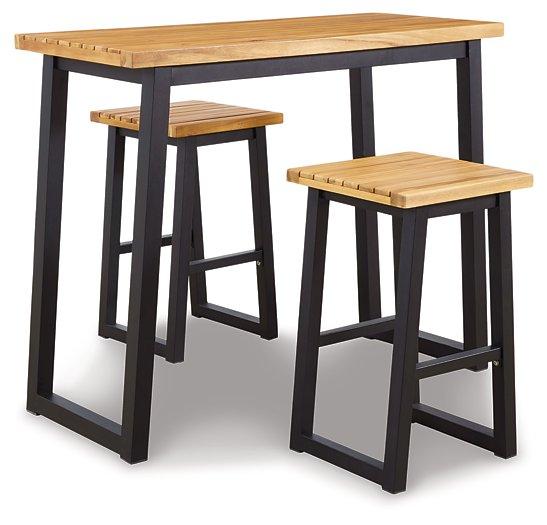 Ensemble de 3 tables de bar d'extérieur marron/noir Town Wood