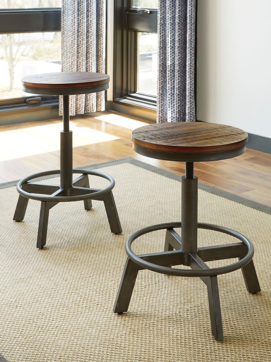 Torjin - Table de comptoir longue 3 pièces, 2 tabourets