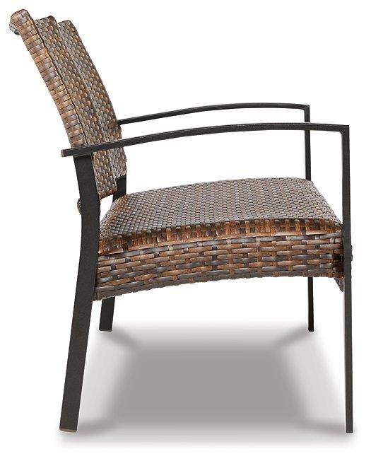 Ensemble de 4 chaises et table d'extérieur marron foncé Zariyah