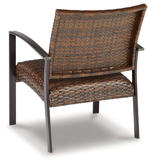 Ensemble de 4 chaises et table d'extérieur marron foncé Zariyah