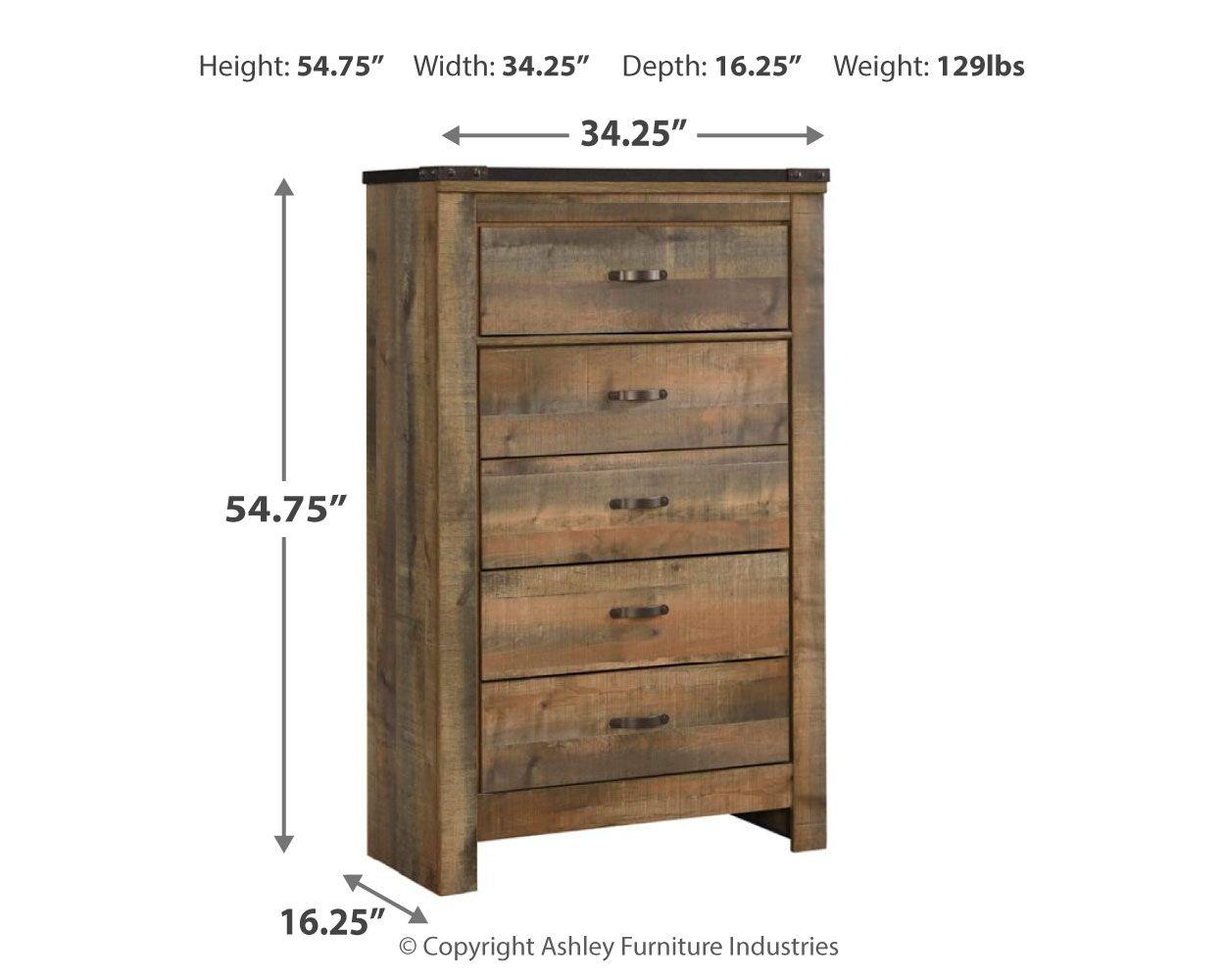Trinell - Commode à cinq tiroirs
