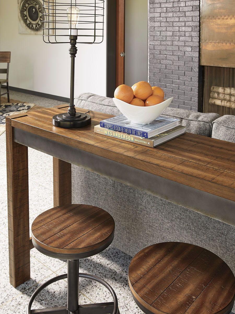 Torjin - Table de comptoir longue 3 pièces, 2 tabourets