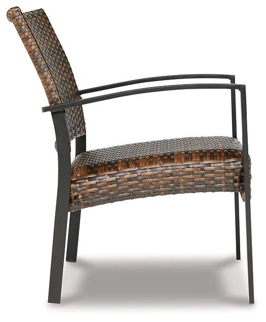 Ensemble de 4 chaises et table d'extérieur marron foncé Zariyah