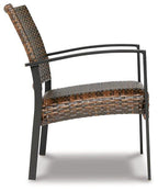 Ensemble de 4 chaises et table d'extérieur marron foncé Zariyah