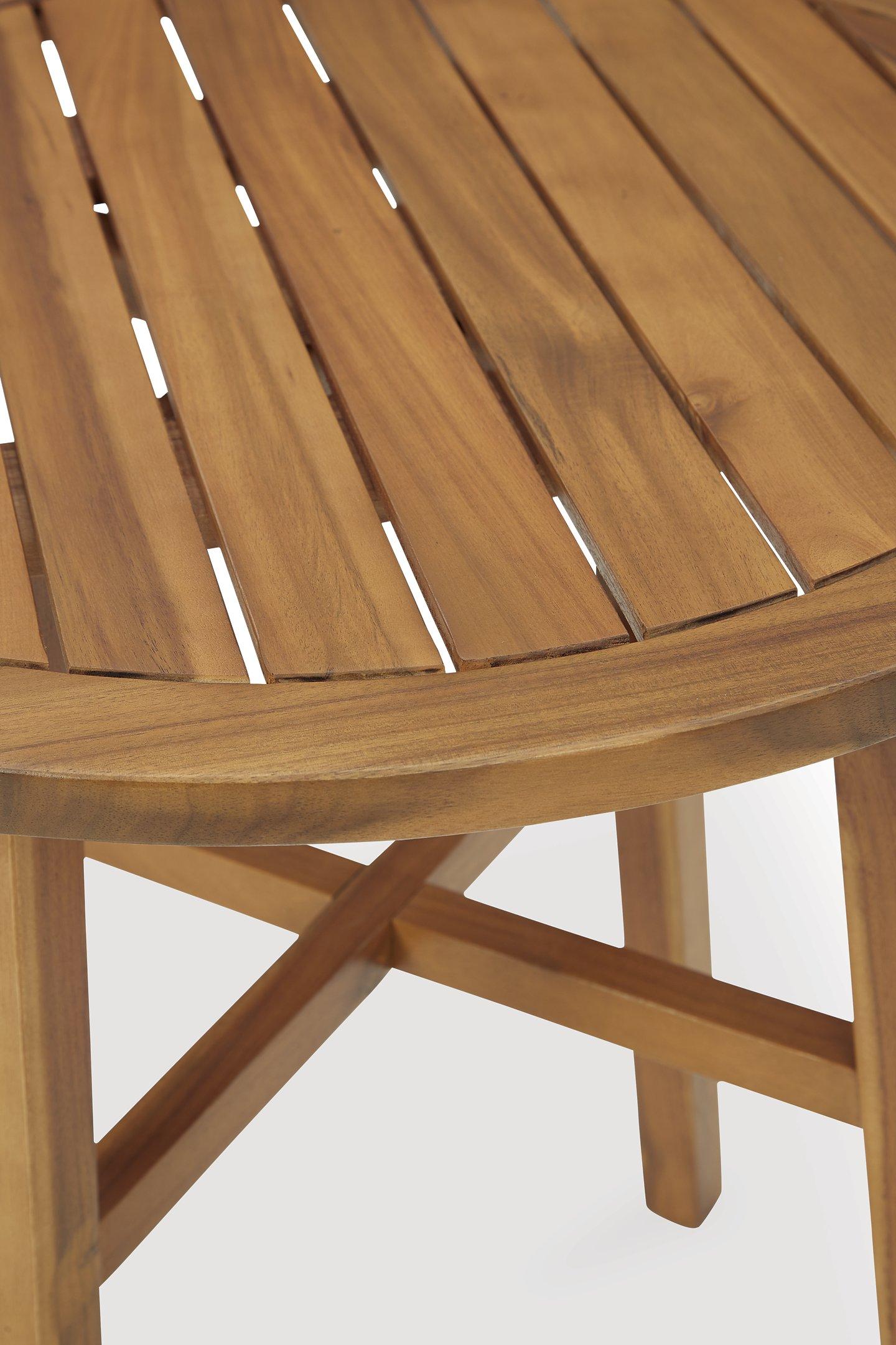 Ensemble de 3 chaises d'extérieur marron Vallerie avec table