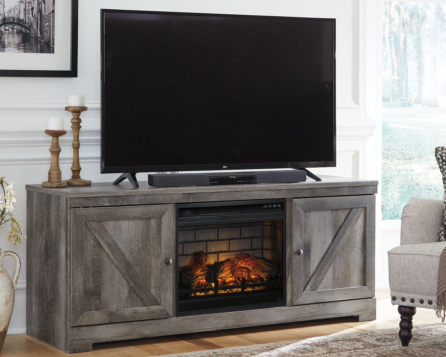 Meuble TV Wynnlow 63 avec foyer électrique