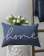 Oreiller Velvetley bleu marine/blanc