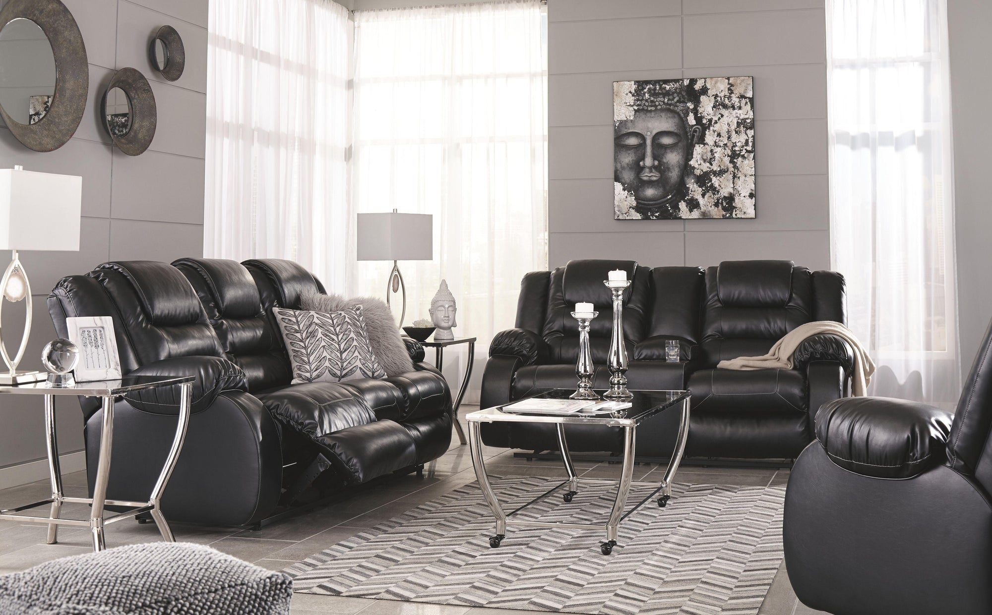 Vacherie - Causeuse double avec console