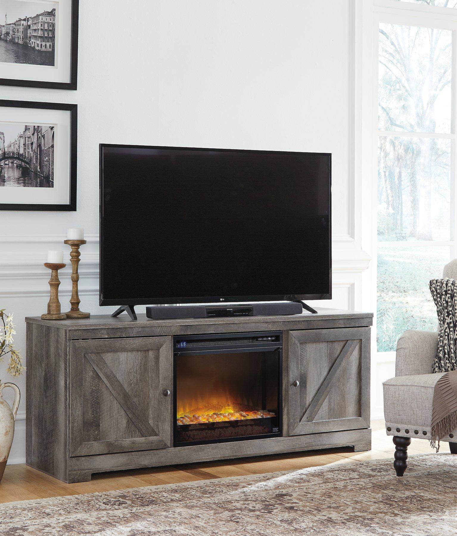 Meuble TV Wynnlow 63 avec foyer électrique