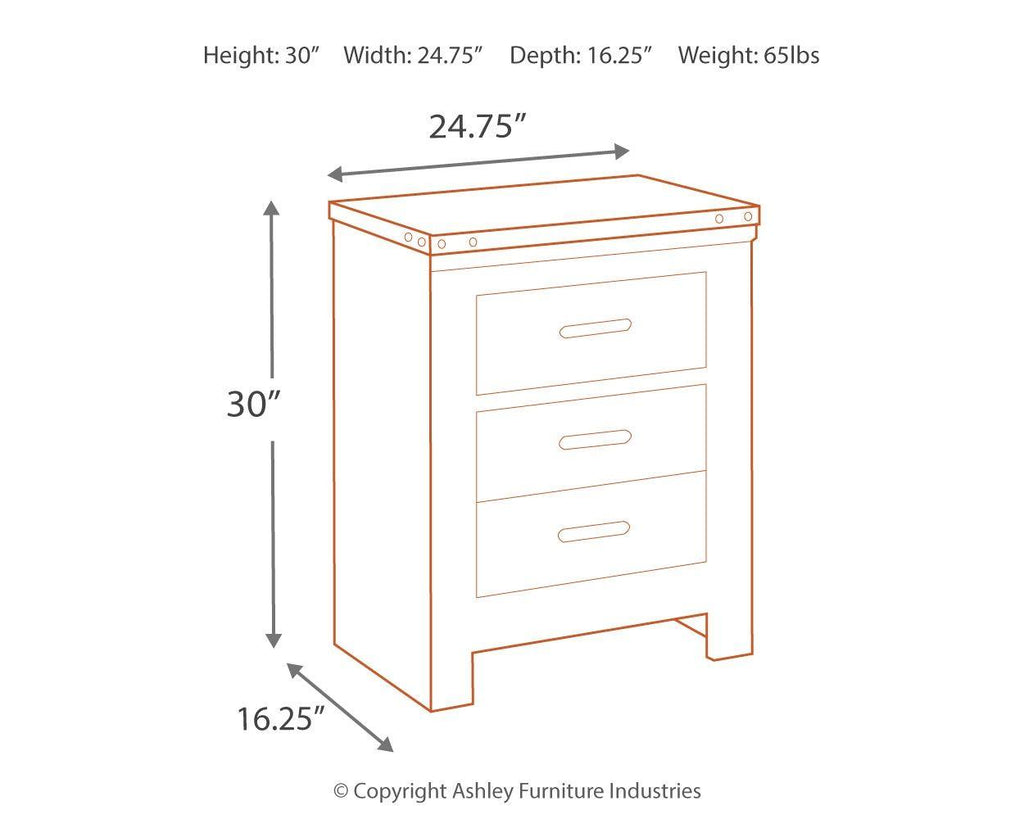Trinell - Table de chevet à deux tiroirs