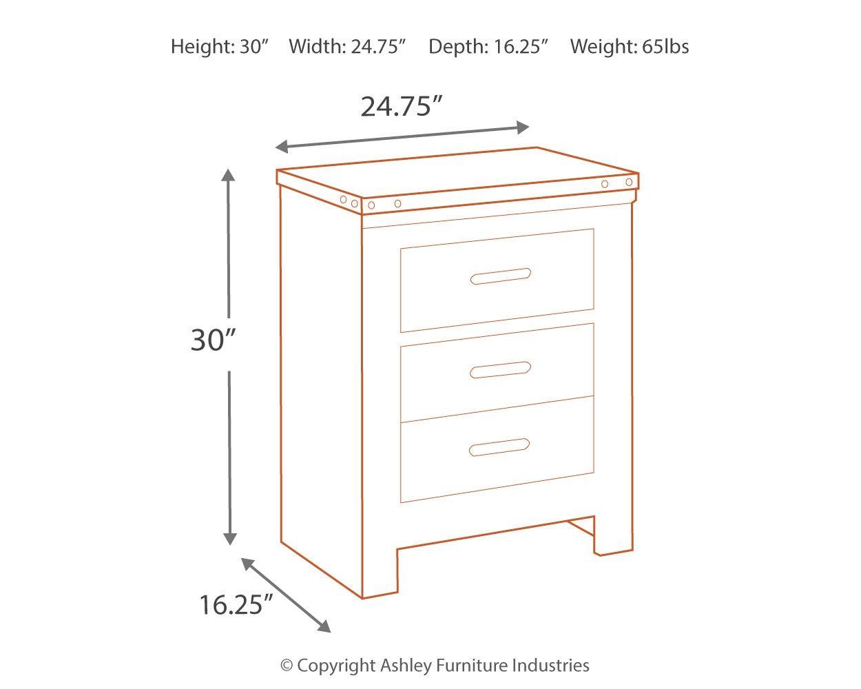 Trinell - Table de chevet à deux tiroirs
