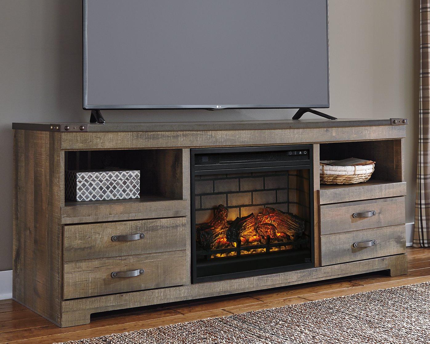 Meuble TV Trinell 63 avec foyer électrique
