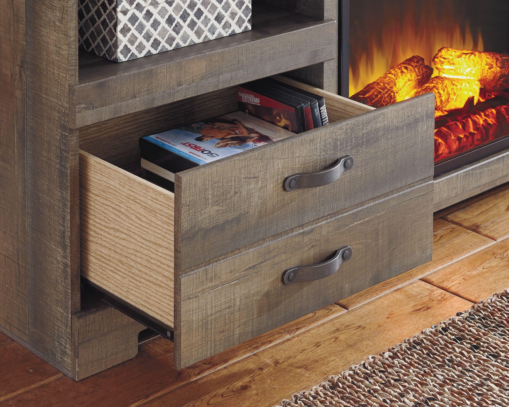 Trinell - Meuble TV LG avec option cheminée