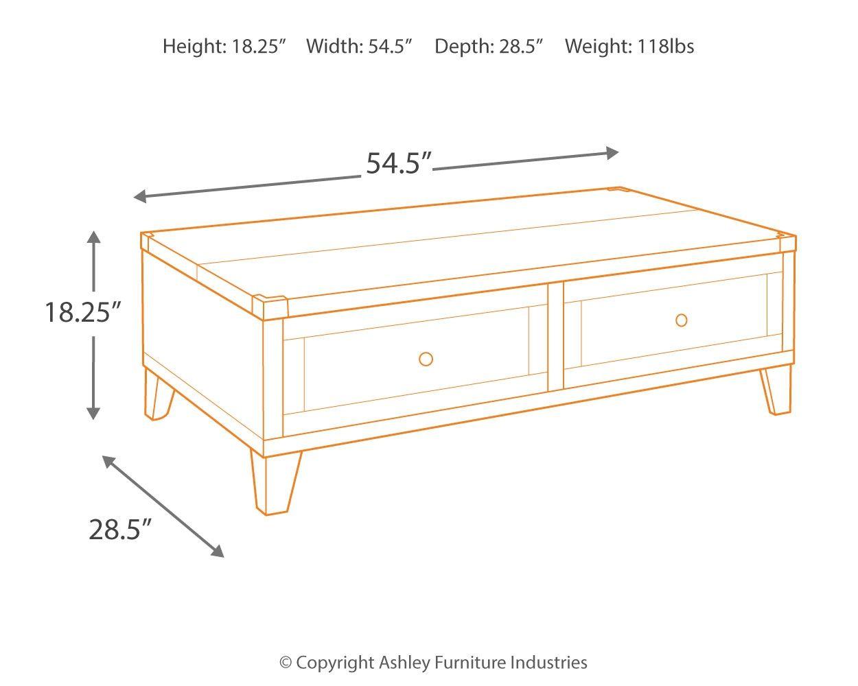 Todoe - Table basse à plateau relevable