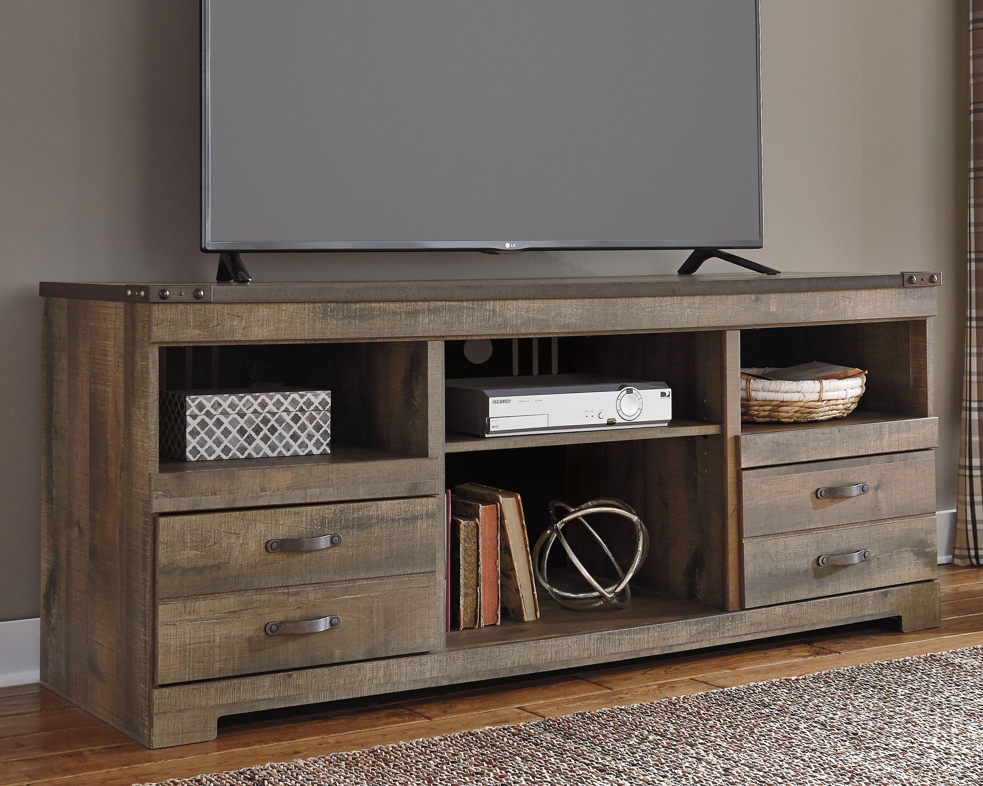 Trinell - Meuble TV LG avec option cheminée