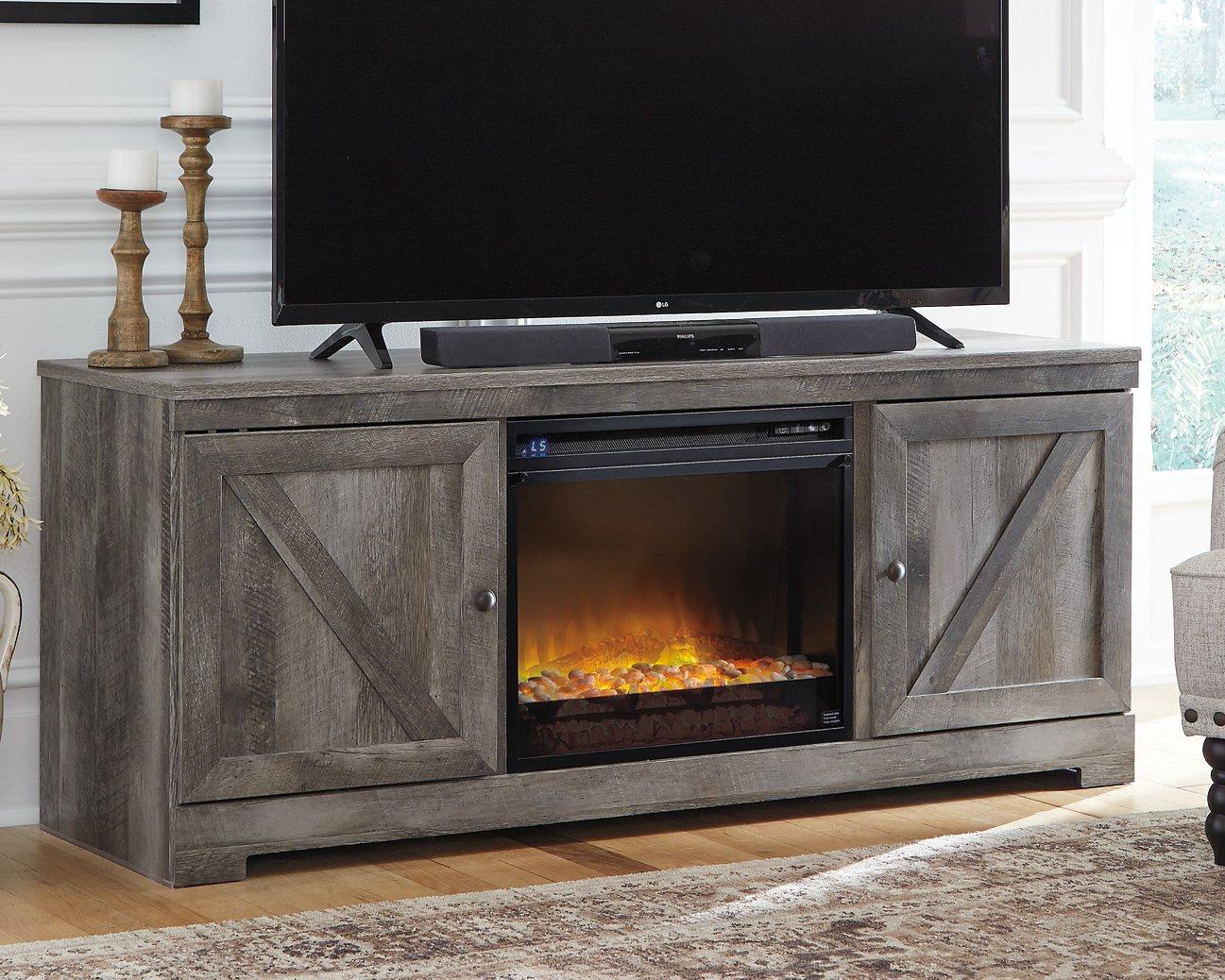 Meuble TV Wynnlow 63 avec foyer électrique
