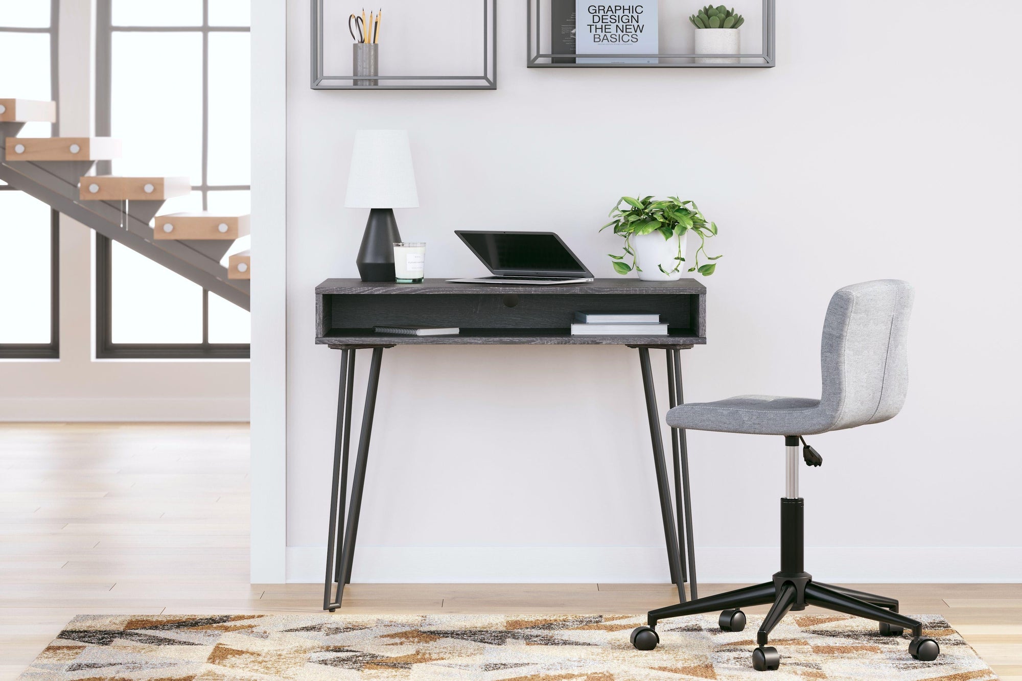Strumford - Bureau à domicile avec 1 espace de rangement ouvert
