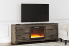 Meuble TV Trinell avec cheminée électrique