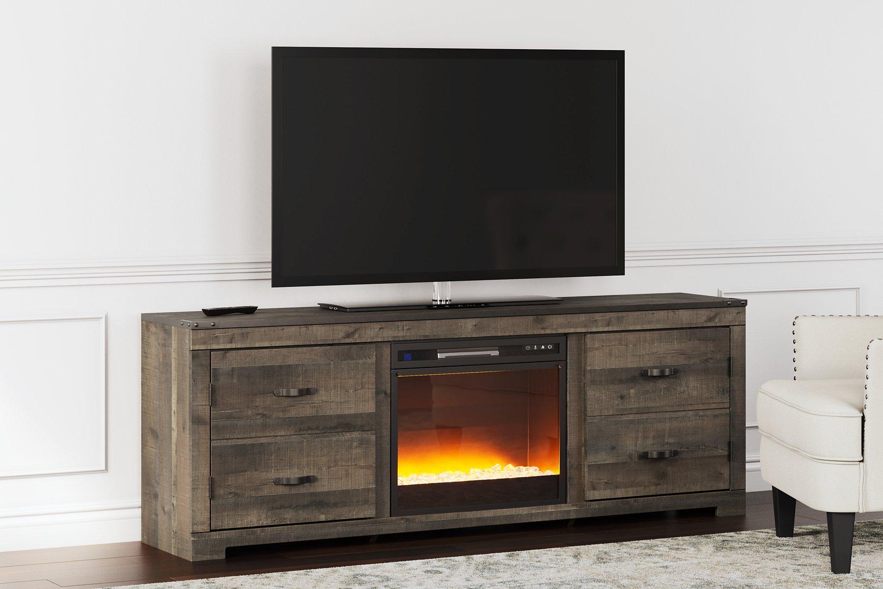 Meuble TV Trinell avec cheminée électrique