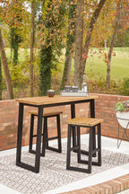 Ensemble de 3 tables de bar d'extérieur marron/noir Town Wood