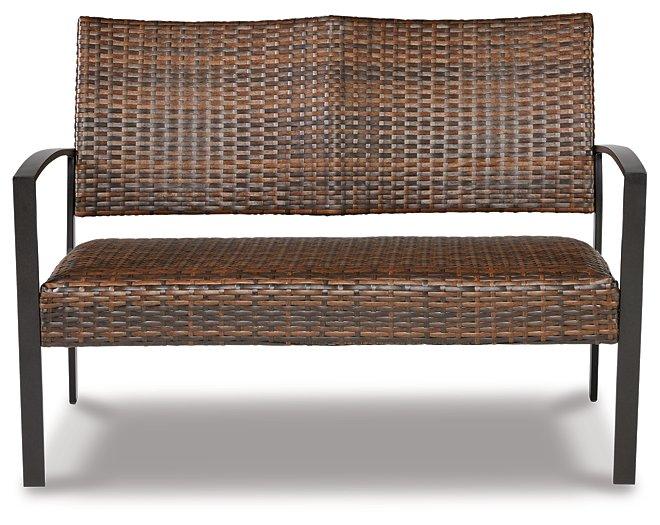 Ensemble de 4 chaises et table d'extérieur marron foncé Zariyah