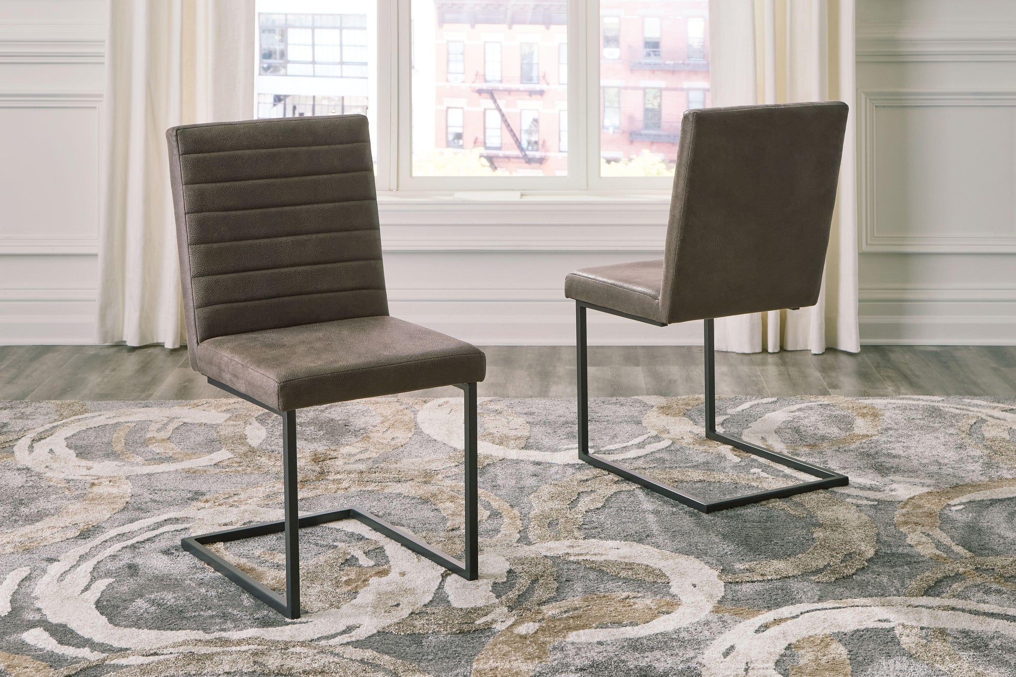 Strumford - Chaise de salle à manger en tissu (2 pièces)