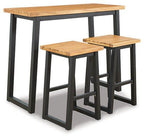 Ensemble de 3 tables de bar d'extérieur marron/noir Town Wood