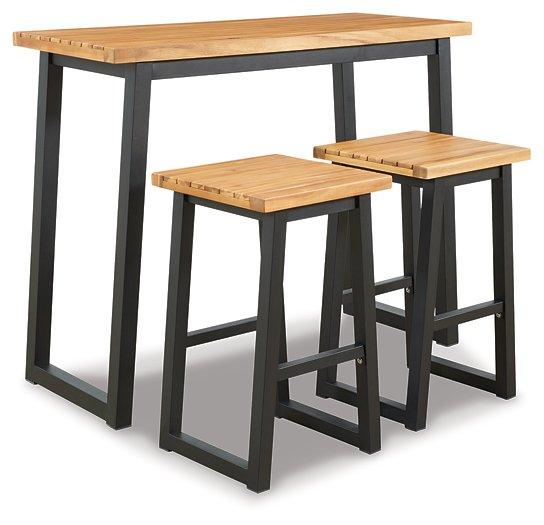 Ensemble de 3 tables de bar d'extérieur marron/noir Town Wood