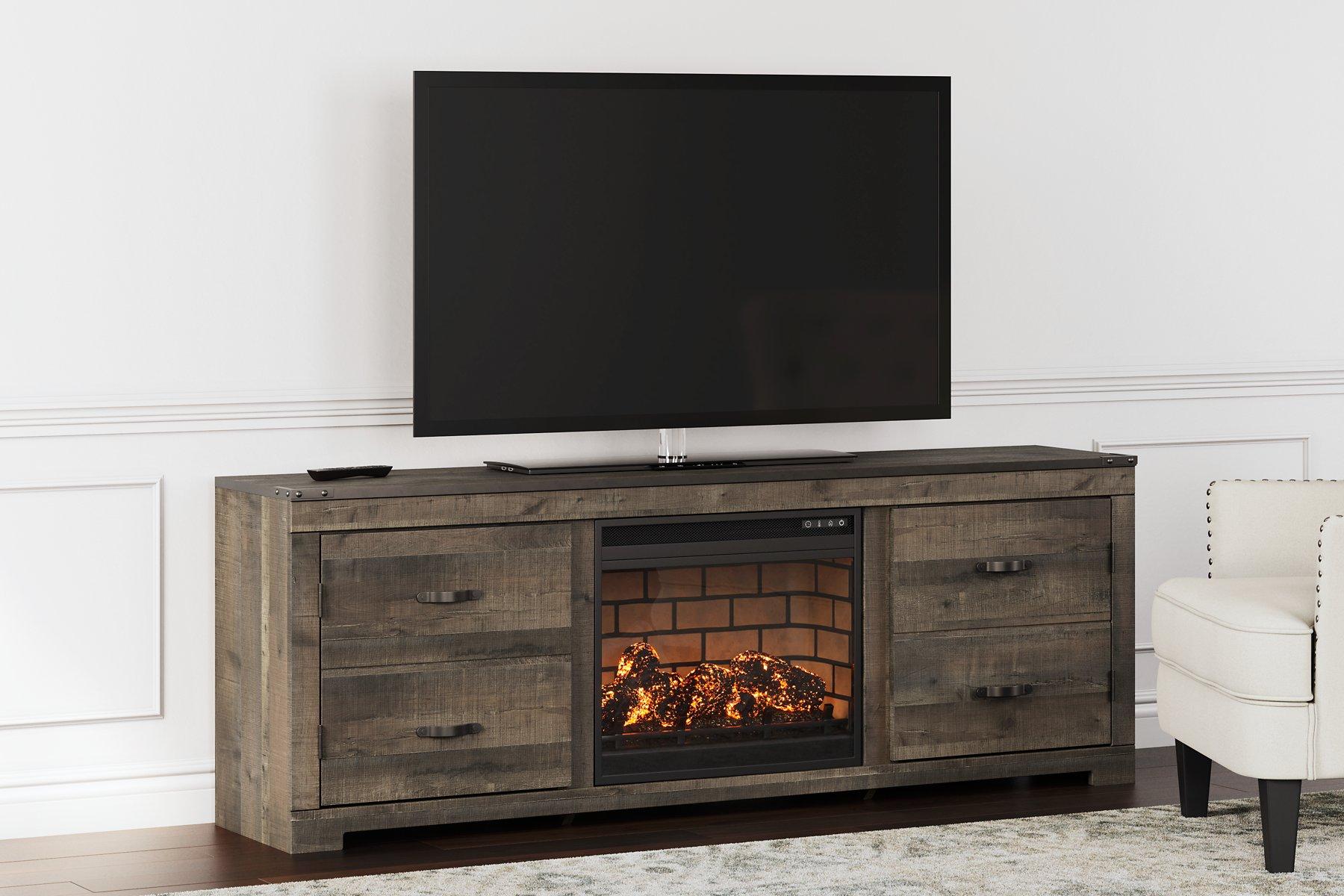 Meuble TV Trinell 63 avec foyer électrique