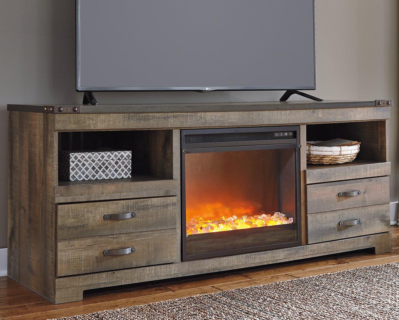Meuble TV Trinell 63 avec foyer électrique