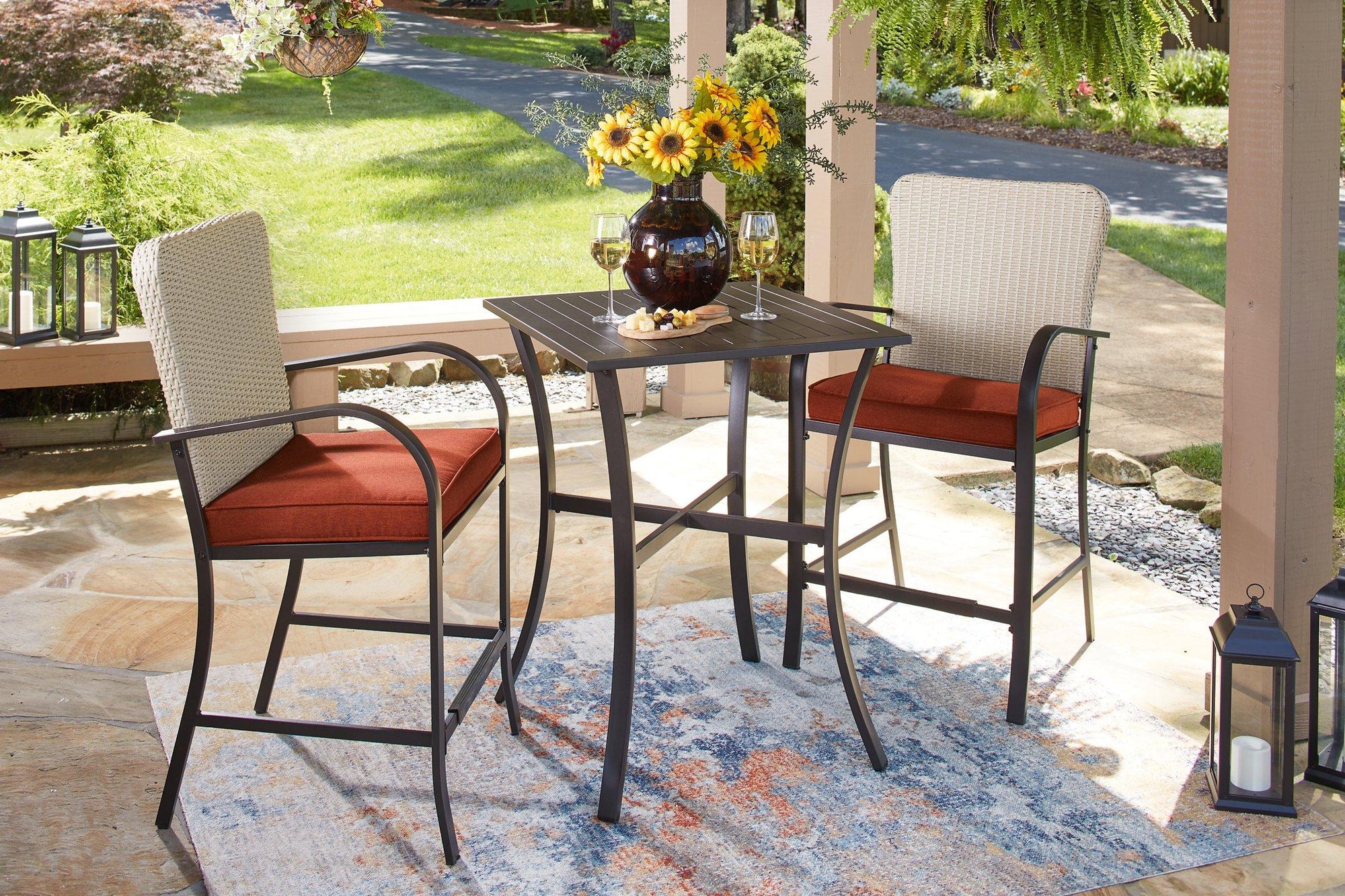 Ensemble de table de comptoir Tianna brun foncé