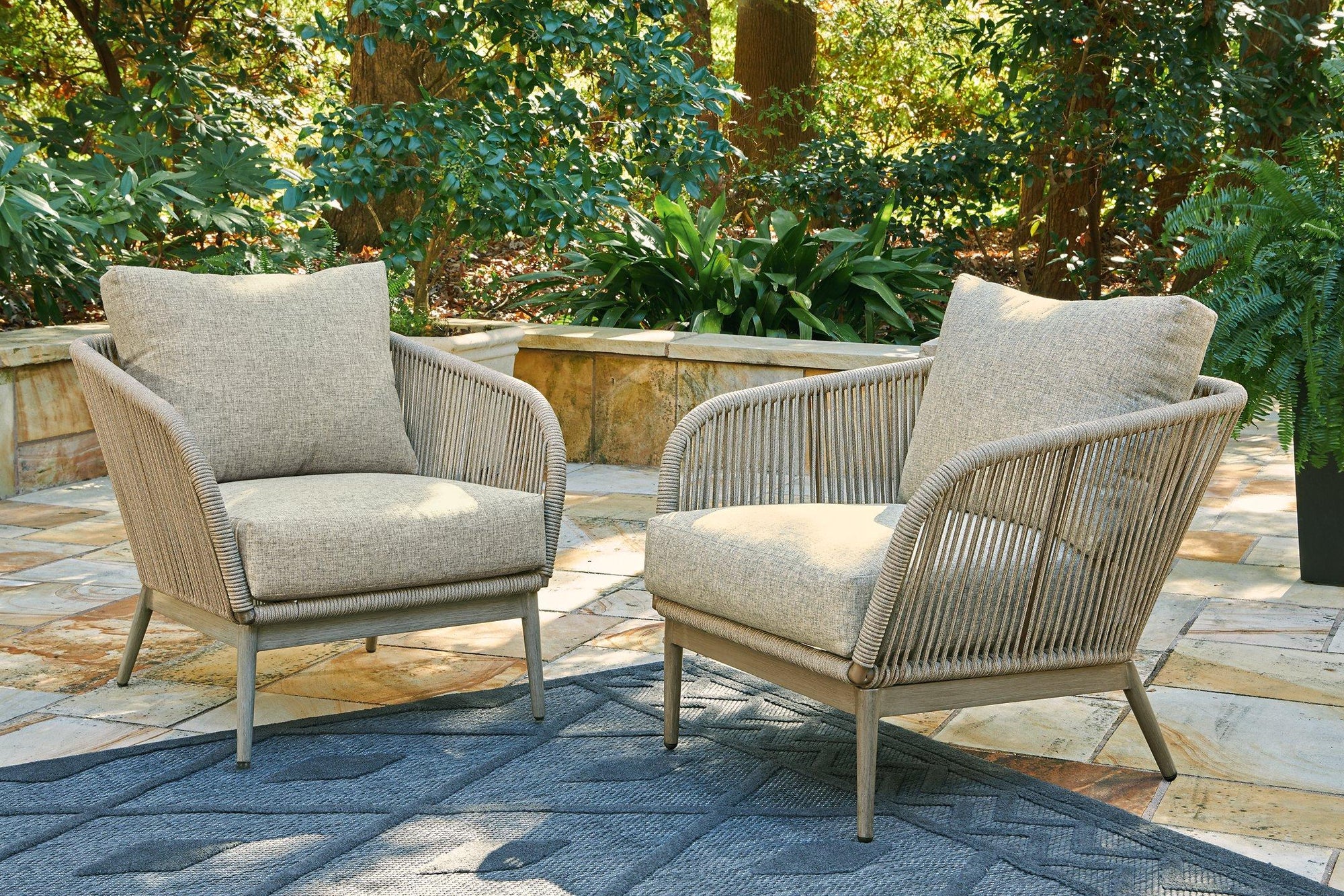 Chaise longue Swiss Valley avec coussin (lot de 2)
