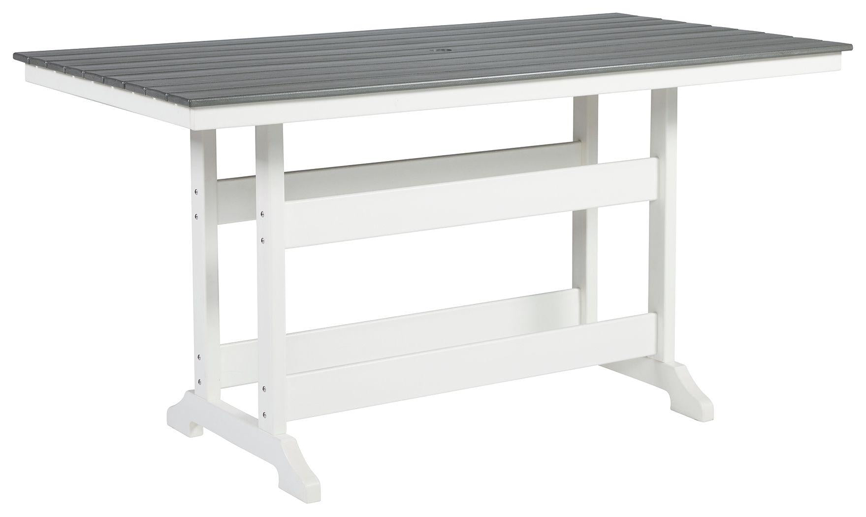 Transville - Table de comptoir rectangulaire avec option parapluie