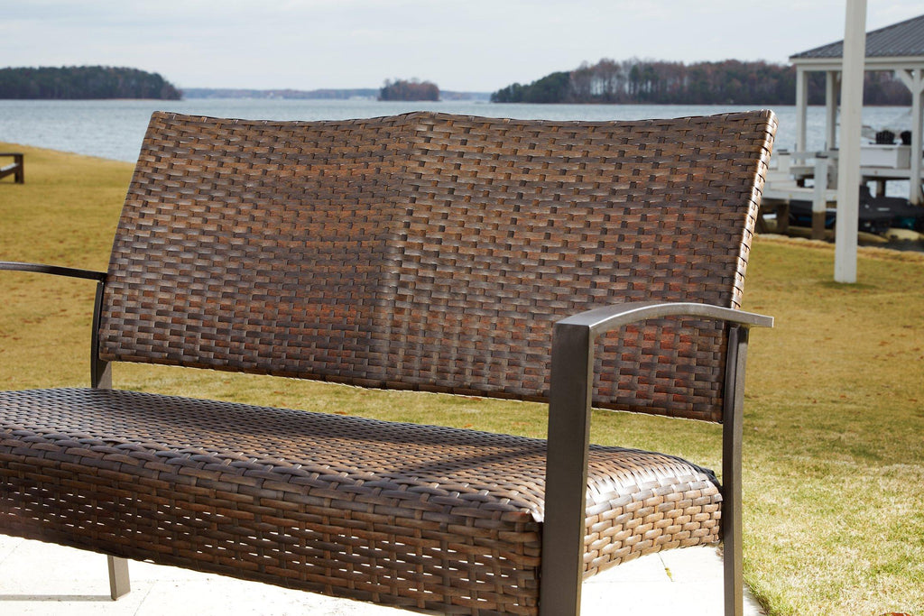Ensemble de 4 chaises et table d'extérieur marron foncé Zariyah