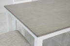 Table à manger et chaises Stonehollow blanc/gris avec banc (ensemble de 6)